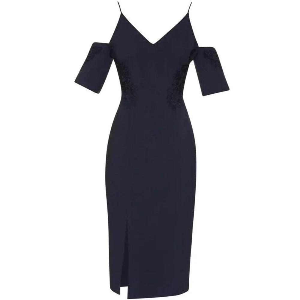 NWT Keepsake Midnight Elegance Cold Shoulder Midi Dress - Picture 4 of 4